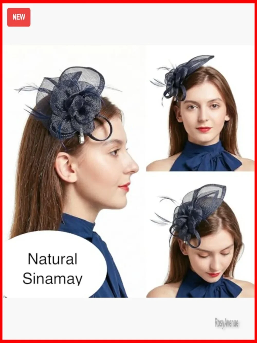 Vintage Sinamay Fascinator with Feathers, Headband Clip, Formal Occasion